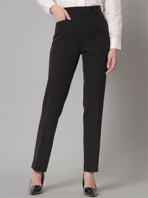Women Comfort Slim Fit Wrinkle Free Pleated Formal Trousers