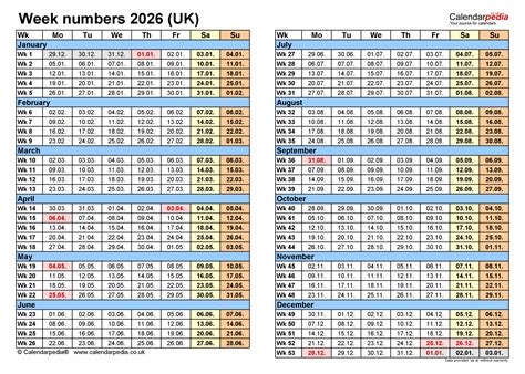2026 Calendar With Week Numbers Excel - Free Printable Online