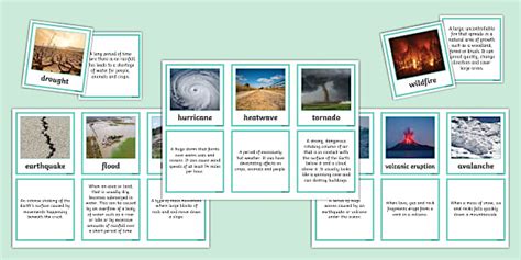 Natural Disasters List | Matching Cards | Geography | KS2