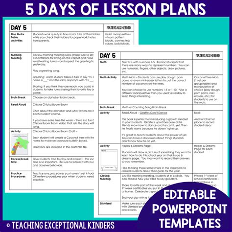 First Day Lesson Ideas