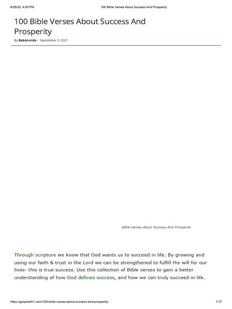 100 Bible Verses About Success and Prosperity | PDF | Bible | Book Of ...
