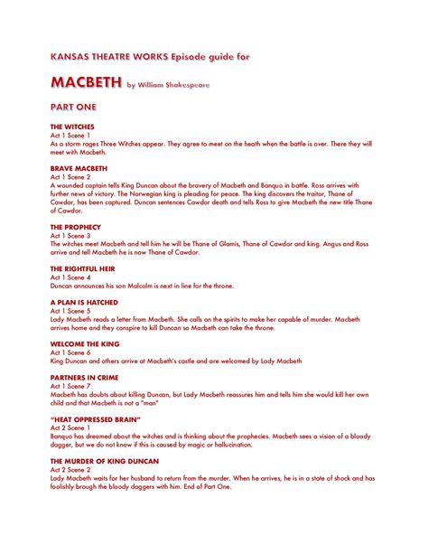Act One Scene One Of Macbeth