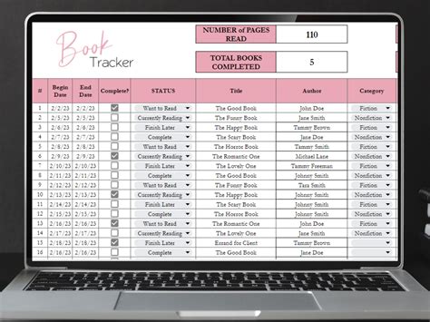 Book Tracker Template Google Sheets Excel Spreadsheet in 2025 | Travel planner template, Reading ...