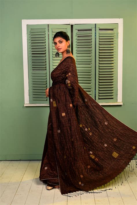 Brown Pure Katan Silk Jamdani Handloom Saree – Yarn Story