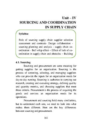 UNIT - 5 - Unit 5 - UNIT - V SUPPLY CHAIN AND INFORMATION TECHNOLOGY 5 ...