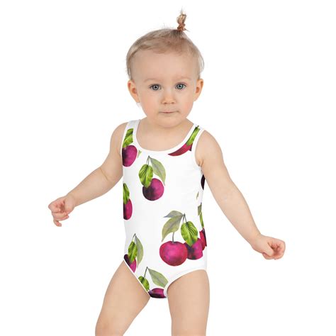 Girls Cherry Swimsuit/ Toddler Cherry Bathing Suit/ Cherry One - Etsy