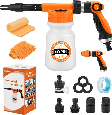 Amazon.com: Car Wash Foam Gun Sprayer + Sponge & Absorbent Towel, Hose Nozzle Foam Cannon Car ...