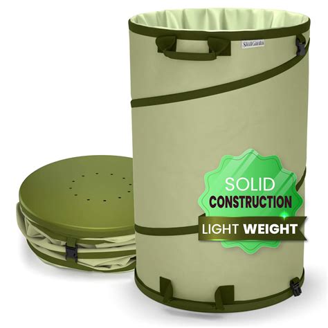 Amazon.com: Collapsible -30 Gallon Canvas Garden Waste Bag -Pop-up ...