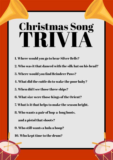 Christmas Carol Trivia Game - 13 Free PDF Printables | Printablee