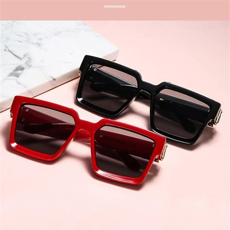 Buy SHEEN KELLY Retro Rectangular Sunglasses Women Men Square Vintage ...