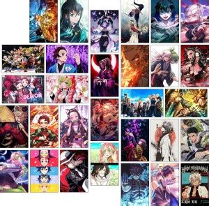 Paper9store Pack Of 30 Demon Slayer Posters| Anime Wall Posters|Self ...