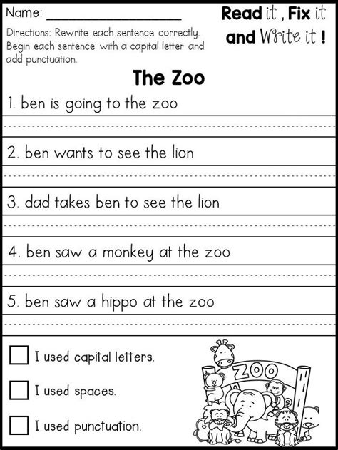 Image result for First Grade Writing Worksheets