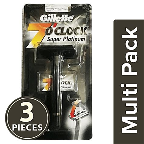 Buy Gillette 7 O' Clock Razor & Blades - Super Platinum Online at Best ...