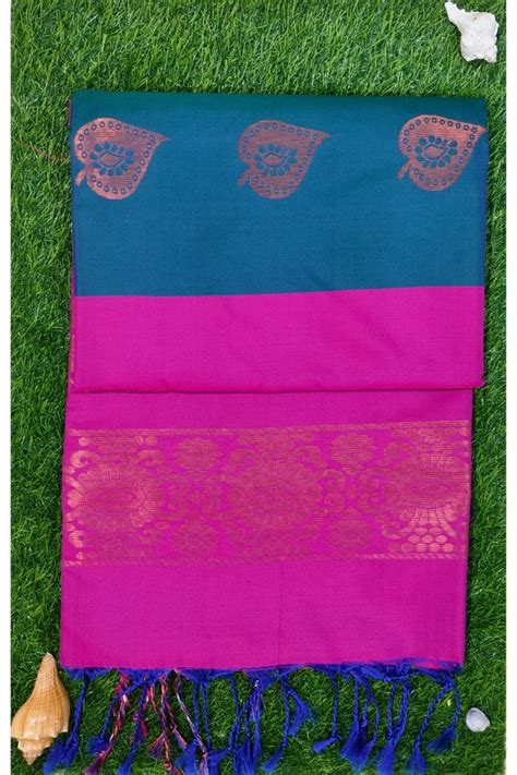 Fancy Soft Silk Light Weight Tale Blue With Pink