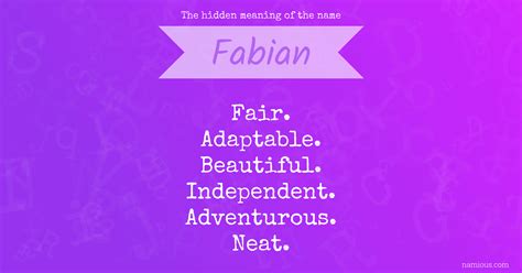 The hidden meaning of the name Fabian | Namious