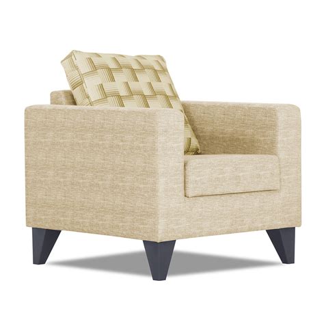 Adorn India Straight line Plus Bricks 1 Seater Sofa (Beige)