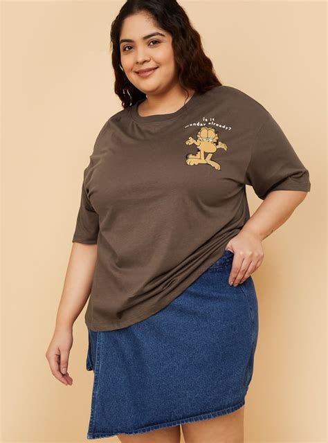 Buy ALAYA F x URB_N Women Garfield Oversized T-shirt Online at just Rs ...