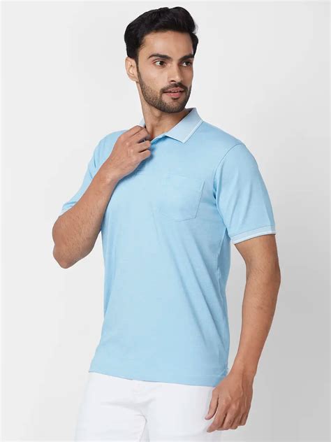 Raymond Contemporary Fit Solid Medium Blue T-Shirt – MyRaymond