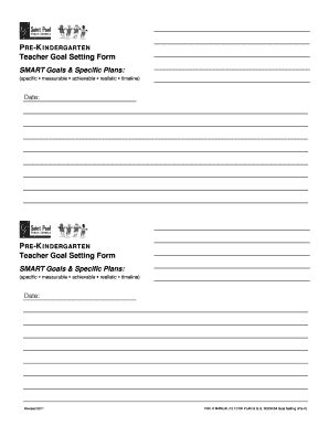 Fillable Online prek spps Teacher Goal Setting Form Teacher Goal ...