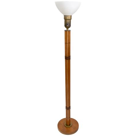 Mid Century Brass Floor Lamp with Globe Lights at 1stDibs
