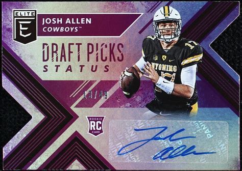 2018 Panini Elite Draft Picks - Draft Picks Josh Allen #103 Status ...