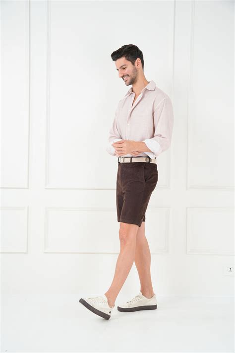 Buy Men's Brown Corduroy Chino Shorts Online In India
