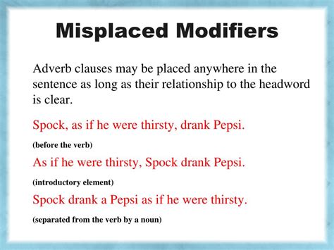 Image result for Misplaced Modifier Adjective Examples