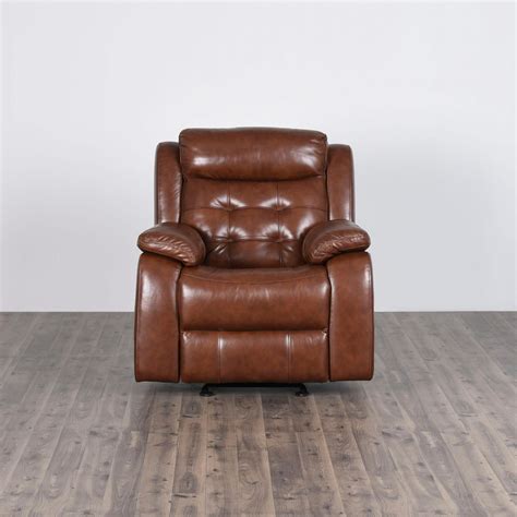 Buy Berlin Half Leather 1-Seater Recliner - Brown from Home Centre at ...