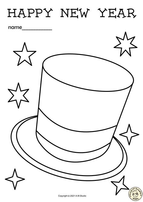 New Years Coloring Pages For Preschoolers