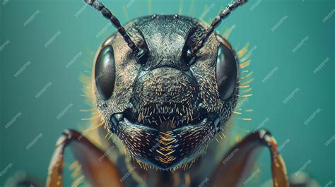 Premium Photo | A closeup of an ants head The ant is looking at the ...