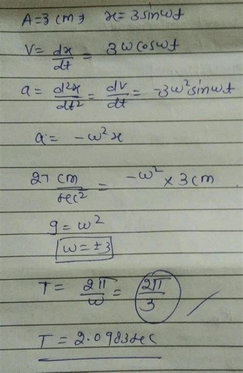 A particle execute SHM of amplitude 3cm it's acceleration at extreme ...