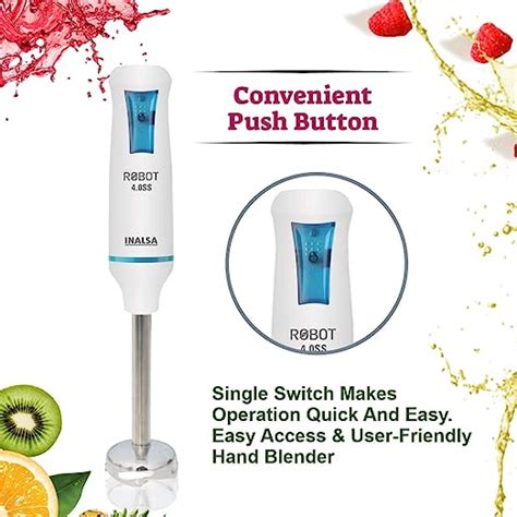 Inalsa Robot 4.0 SS Hand Blender, 400W (White and Blue) – BrandGodam2022