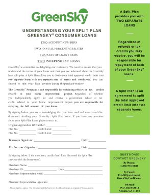 Fillable Online Split Plan Request Authorization - GreenSky Fax Email ...