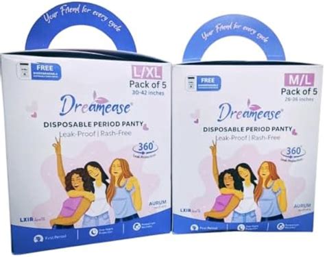 Dreamease Super Absorbent Period Panty, 5 M-L Pants 26-36 Inch, 360 ...