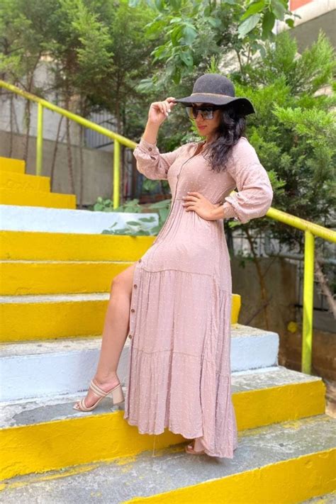 Pudra Viskon Kumaş Boy Uzun Gömlek Elbise - Şems Fashion | ElbiseBul