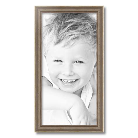 ArtToFrames 12x24 Inch Aged White Gold Picture Frame, This Silver Wood ...