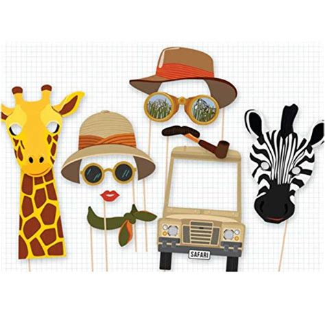 Buy Party Propz Jungle Theme Photobooth Prop (8 Pieces) for Jungle ...