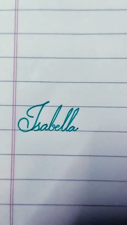 Isabella in cursive writing ️#calligraphy #handwriting - YouTube
