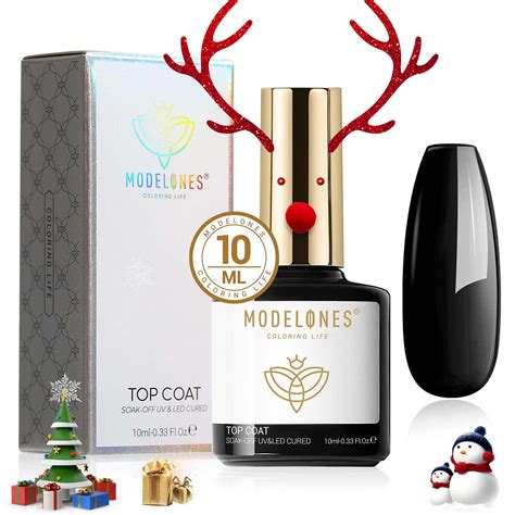 Buy Modelones Gel Top Coat, 10ML No Wipe Top Coat Gel Nail Polish ...