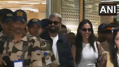 Hardik Pandya Arrives In Mumbai With Girlfriend Mahieka Sharma Post ICC ...