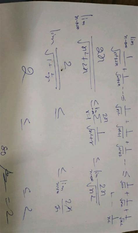 (b) Use the Sandwich theorem to find the following limits i. limno (2n ...