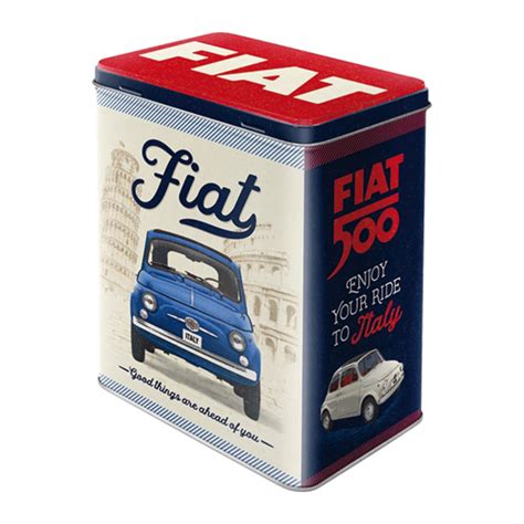 Plechová dóza L - Fiat 500 (Good things are ahead of you) | ExcaliburShop