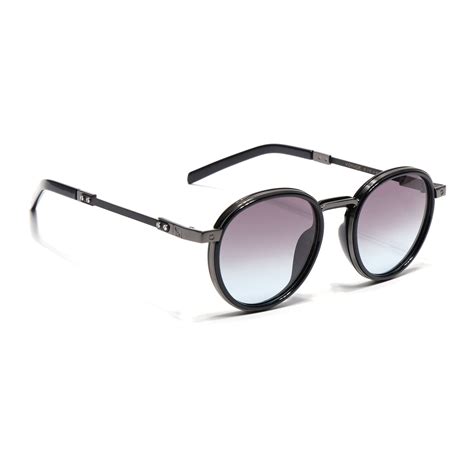 Round Polarized Sunglasses for Men & Women (Brown & Grey Lens | Black