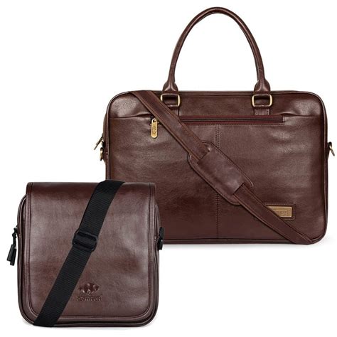 Buy Combo: 15.6" Laptop Briefcase & Sling Bag | Pecan – The Clownfish