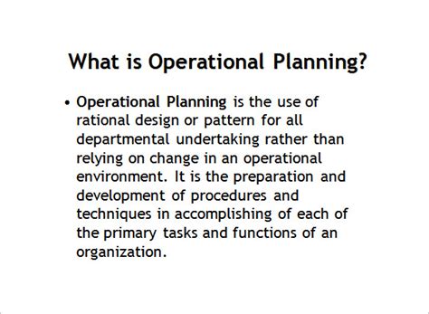 Image result for Operational Plan Chart Sample