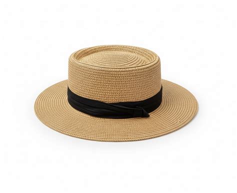 Miniso womens French Flat Straw Hat (Khaki with Black Strap) – Miniso ...