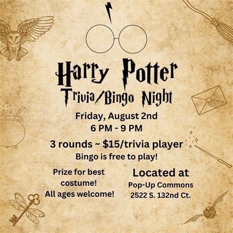Harry Potter Trivia Night, 2522 S 132nd Ct, Omaha, NE, United States ...