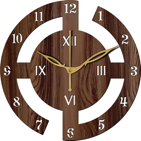 Buy Freny Exim 12" Inch Wooden Mdf English Numeral Round Analog Wall ...