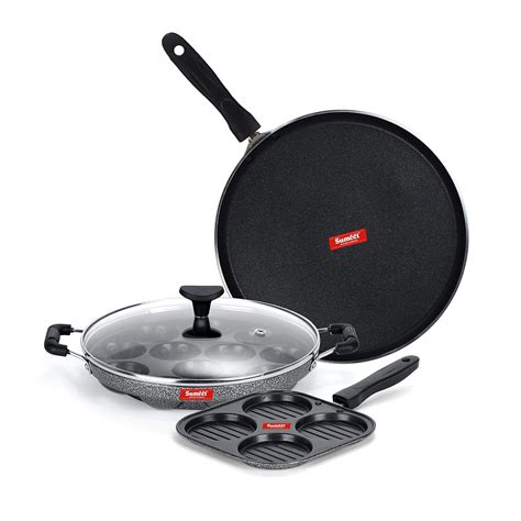 Buy Sumeet NonStick Kijivu Cookware Set (Dosa Tawa - 26.5Cm Dia + Mini ...