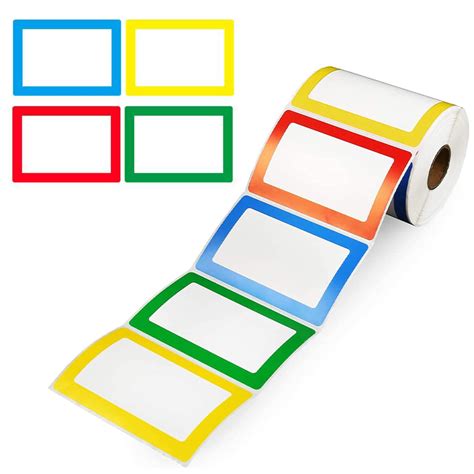 300 Sheet Colored Label Stickers, 3.5"x2.3" Self Adhesive Tags 4 Color ...